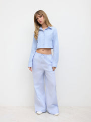 100% Cotton Lace Pleated Crop Shirt