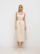 Satin Square Neck Rhinestone Maxi Dress