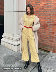 Collar Solid Zipper Jumpsuit