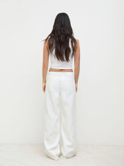 Denim Low Rise Ripped Hollow Out See-through Wide Leg Jeans