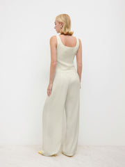 Tweed Square Neck Tank Crop Top