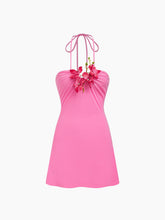 Halter Neckline Floral Mini Dress