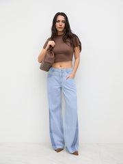 Cider Denim Low Rise Washed Patchy Baggy Jeans
