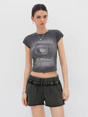 100% Cotton Mid Rise Elastic Waist Micro Shorts