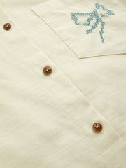 Cotton-blend Floral Button Up Shirt