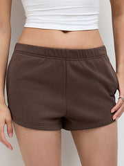 CDR Cotton-blend Low Rise Elastic Waist Split Shorts