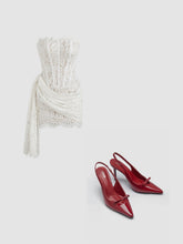 Lace Tube Tie Back Mini Dress & FAUX LEATHER POINTED TOE HEELS
