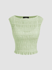 Boat Neck Shirred Top & Cami Top