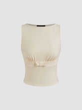Boat Neck Bowknot Crop Tank Top