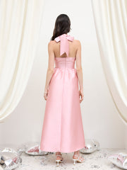 Halter Neckline Bowknot Maxi Dress