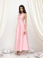 Halter Neckline Bowknot Maxi Dress