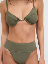 V-neck Shell Beaded Underwire Cheeky Bikini Set