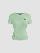 Round Neckline Heart Cut Out Top