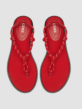 ROPE FLIP-FLOP SATIN FLAT SANDALS