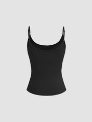 Built-in Bra U-neckline Cami Top & Mid Rise Wide Leg Trousers Loungewear Set