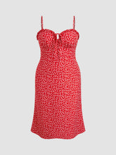 Sweetheart Ditsy Floral Lettuce Trim Knotted Midi Dress Curve & Plus