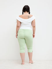 Boat Neck Bowknot Ruched Tank Top Curve & Plus