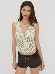 Cowl Neck Stripe Tank Top