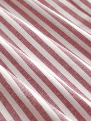Cotton-blend V-neck Striped Knotted Wide Leg Jumpsuit