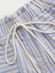 Drawstring Pull-On Striped Shorts