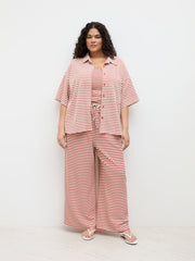 Collar Stripe Button Through Oversized Shirt Curve & Plus