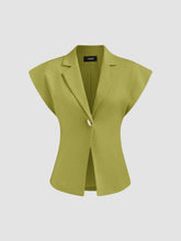 Linen-blend V-neck Dolman Sleeve Blazer Vest