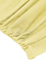 Round Neckline Ruched Middle Sleeve Tee Curve & Plus