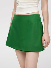 Linen-blend Pocket A-lined Skort