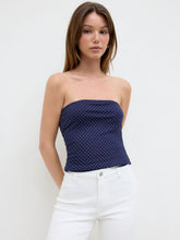 Reversible Cotton Polka Dot Stripe Bandeau Top