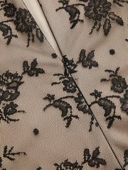 Lace Round Neckline Floral Maxi Dress