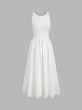 Cotton Criss Cross Backless Maxi Dress