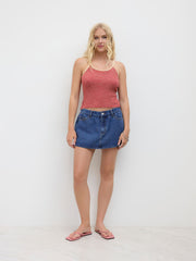 Cider Denim Low Rise Micro Mini Skirt