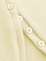Cotton-blend Round Neckline Solid Button Short Sleeve Top