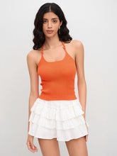 Knit Halter Neckline O-ring Knotted Cami Top