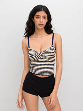 Knit Sweetheart Stripe Crop Cami Top