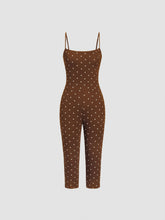 Cotton-blend Polka Dot Capri Jumpsuit