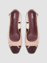 TWO-TONE BOW SLINGBACK MARY JANE FLATS