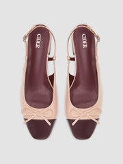 TWO-TONE BOW SLINGBACK MARY JANE FLATS