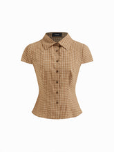 100% Cotton Tartan Short Sleeve Gingham Blouse