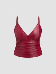 V-Neck Ruched Cami Top Curve & Plus