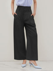 High Rise Linen Trousers