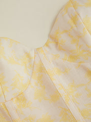 Bandeau Ditsy Floral Ruffle Midi Dress