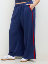 Cotton-blend Terry Mid Rise Side Stripe Straight Leg Sweatpants Curve & Plus