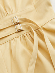 V-neck Belted Cinched Waist Blouse