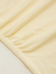 Asymmetrical Neck Ruched Long Sleeve Tee Curve & Plus