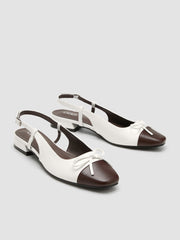 TWO-TONE BOW SLINGBACK MARY JANE FLATS