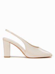SQUARE TOE SLINGBACK CHUNKY HEELS