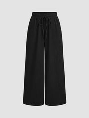V-neck Twist Cami Top & Mid Rise Drawstring Straight Leg Trousers Set