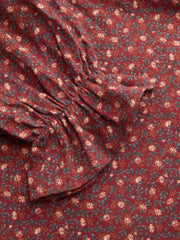 100% Cotton Square Neck Ditsy Floral Shirred Drawstring Maxi Dress Curve & Plus