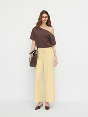 Mid Rise Knotted Wide Leg Trousers